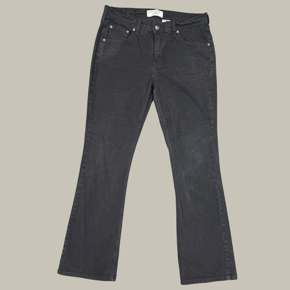 Levi Strauss Signature Bootcut Jeans Women 12L Black Stretch Casual Denim Pants